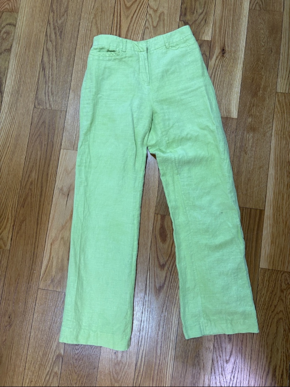 Vintage Pastel Light Green Linen Blend Pants